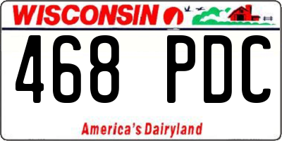 WI license plate 468PDC