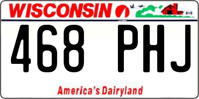 WI license plate 468PHJ