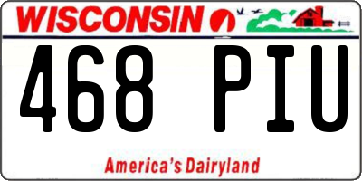 WI license plate 468PIU