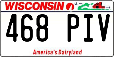 WI license plate 468PIV