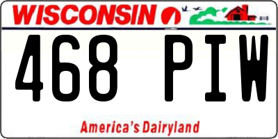 WI license plate 468PIW