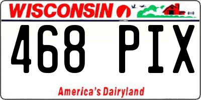 WI license plate 468PIX