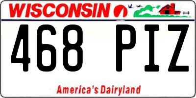 WI license plate 468PIZ