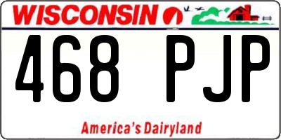WI license plate 468PJP