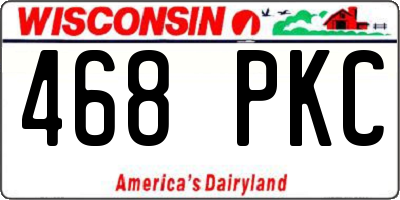WI license plate 468PKC