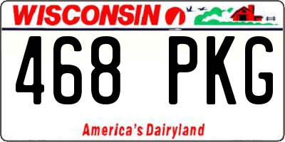 WI license plate 468PKG