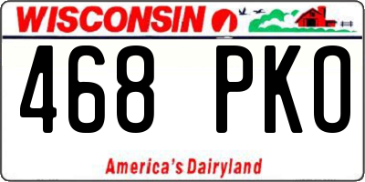 WI license plate 468PKO
