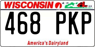 WI license plate 468PKP