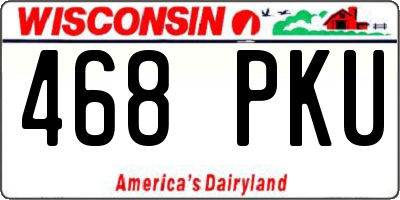 WI license plate 468PKU