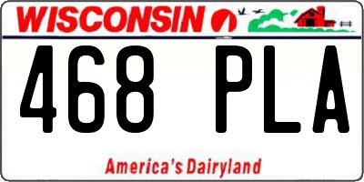WI license plate 468PLA