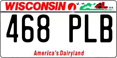 WI license plate 468PLB