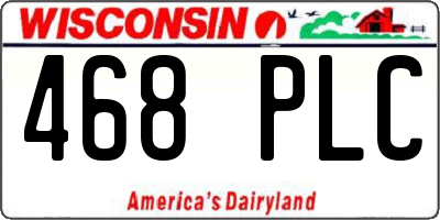 WI license plate 468PLC