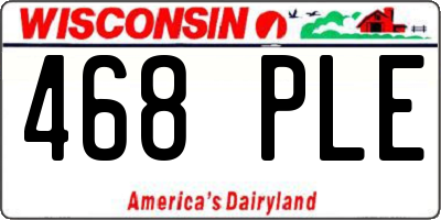 WI license plate 468PLE