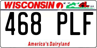 WI license plate 468PLF