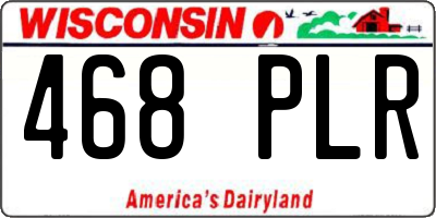 WI license plate 468PLR