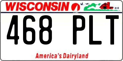 WI license plate 468PLT