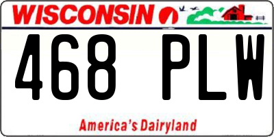WI license plate 468PLW