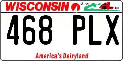 WI license plate 468PLX