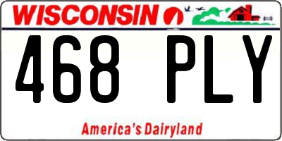 WI license plate 468PLY