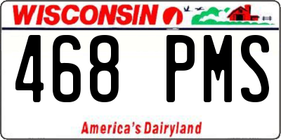 WI license plate 468PMS