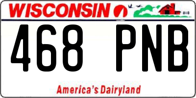 WI license plate 468PNB