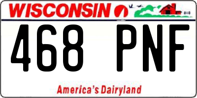 WI license plate 468PNF