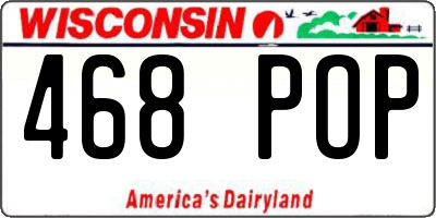 WI license plate 468POP