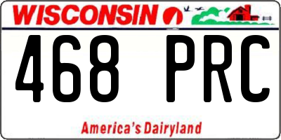 WI license plate 468PRC