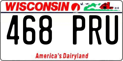 WI license plate 468PRU