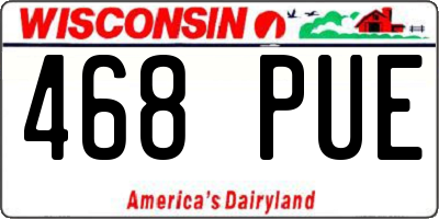 WI license plate 468PUE