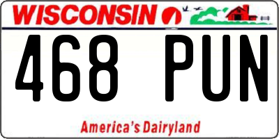 WI license plate 468PUN