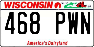 WI license plate 468PWN