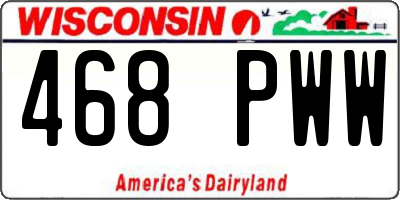 WI license plate 468PWW