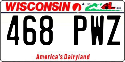 WI license plate 468PWZ