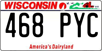 WI license plate 468PYC