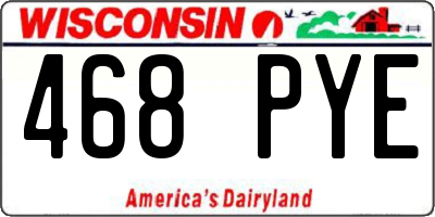WI license plate 468PYE
