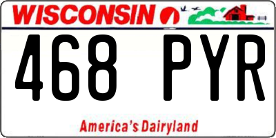 WI license plate 468PYR