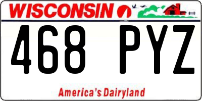 WI license plate 468PYZ