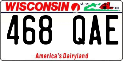 WI license plate 468QAE
