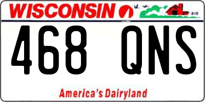WI license plate 468QNS