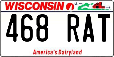WI license plate 468RAT
