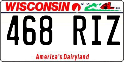 WI license plate 468RIZ