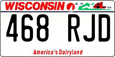 WI license plate 468RJD