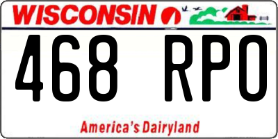 WI license plate 468RPO
