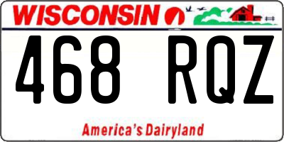 WI license plate 468RQZ