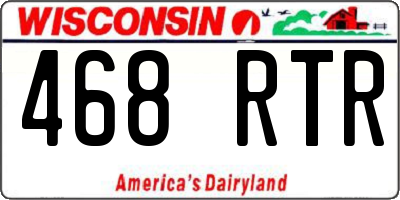WI license plate 468RTR