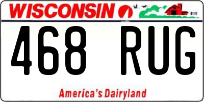WI license plate 468RUG