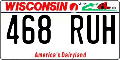 WI license plate 468RUH