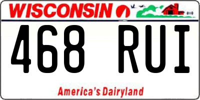WI license plate 468RUI