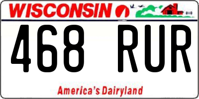WI license plate 468RUR